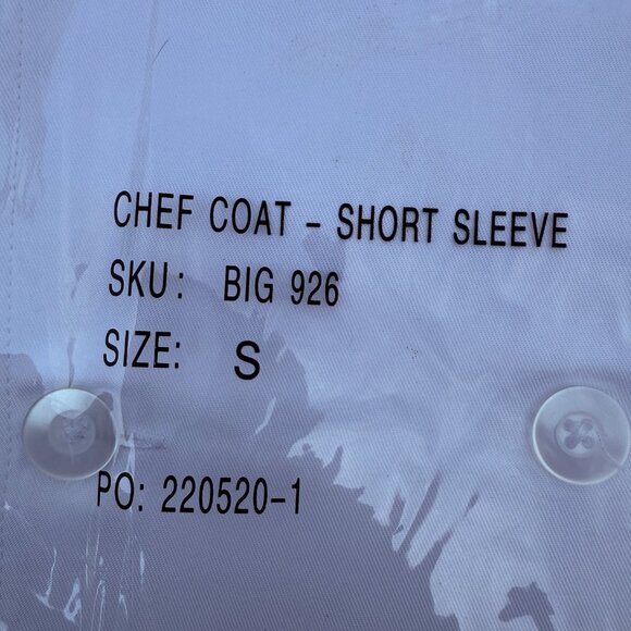 Chef Coat  NIP Short Sleeve Classic 10 Button White Lot of 2 Small - Picture 4 of 6